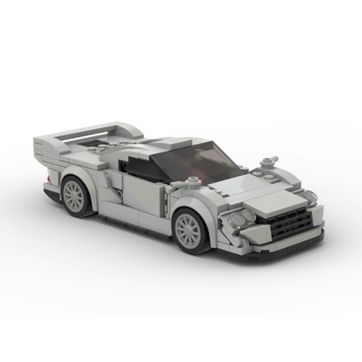 Modelo de coche de bloques de construcción minimalista con ocho cuadrículas