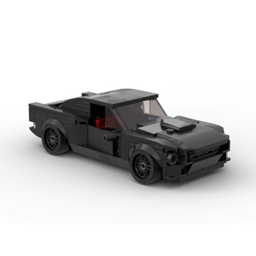 Modelo de coche de bloques de construcción minimalista con ocho cuadrículas
