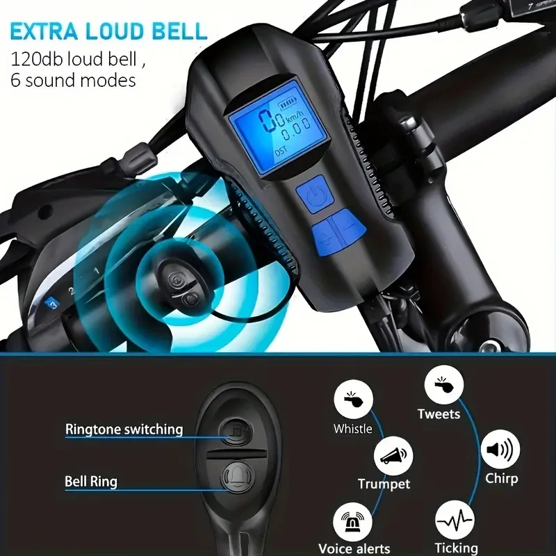 Luces LED para bicicleta, luz delantera/cabezal LED recargable para bicicleta