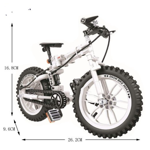 Mini bicicleta plegable ensamblada mecánicamente, juguete para niños.