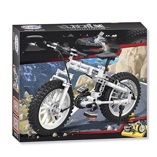 Mini bicicleta plegable ensamblada mecánicamente, juguete para niños.