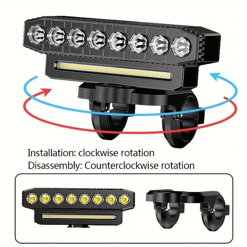 Smiling Shark - Faro delantero para bicicleta recargable y superbrillante (1 unidad)