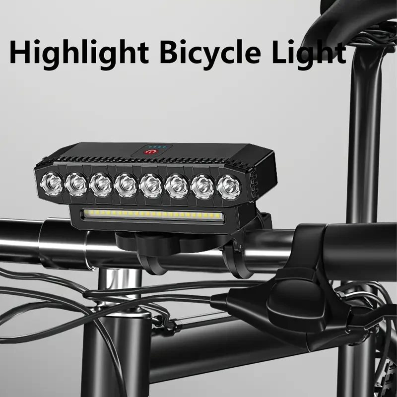 Smiling Shark - Faro delantero para bicicleta recargable y superbrillante (1 unidad)