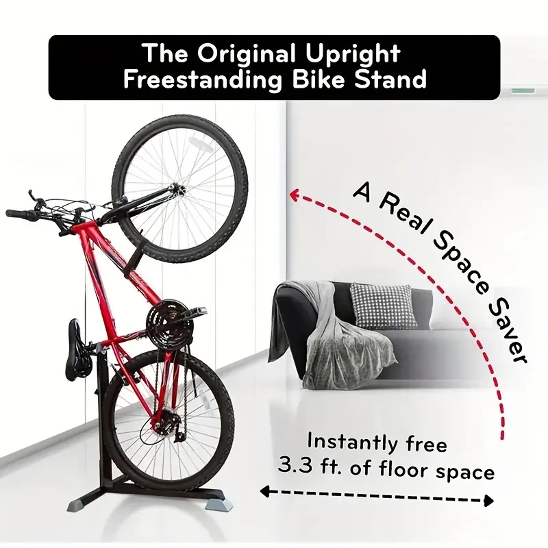 Soporte vertical para bicicletas, portátil y fijo.