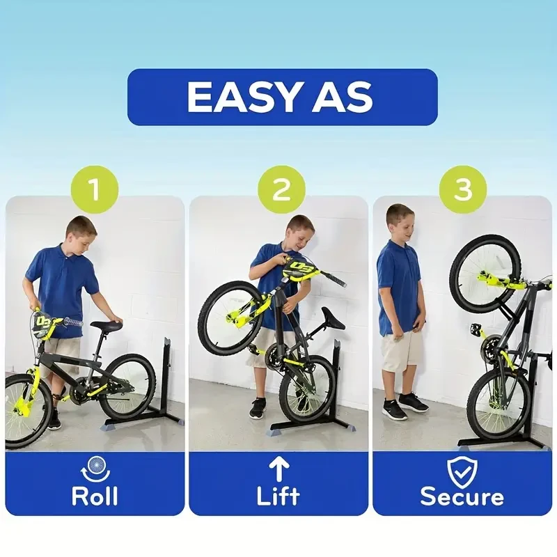 Soporte vertical para bicicletas, portátil y fijo.