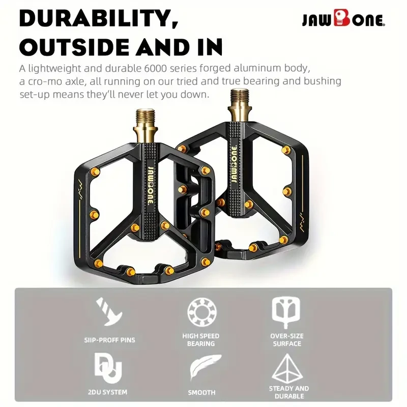 Pedales de bicicleta de montaña Jawbone de aluminio ligero de 9/16"
