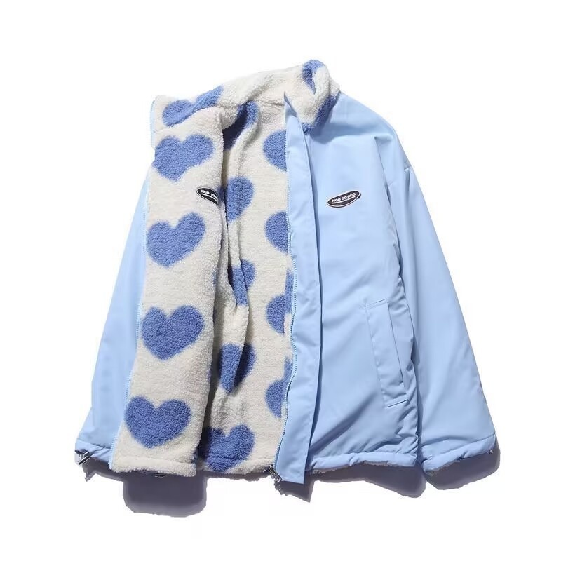 Abrigo acolchado de algodón reversible y cálido con forro polar Love Lamb