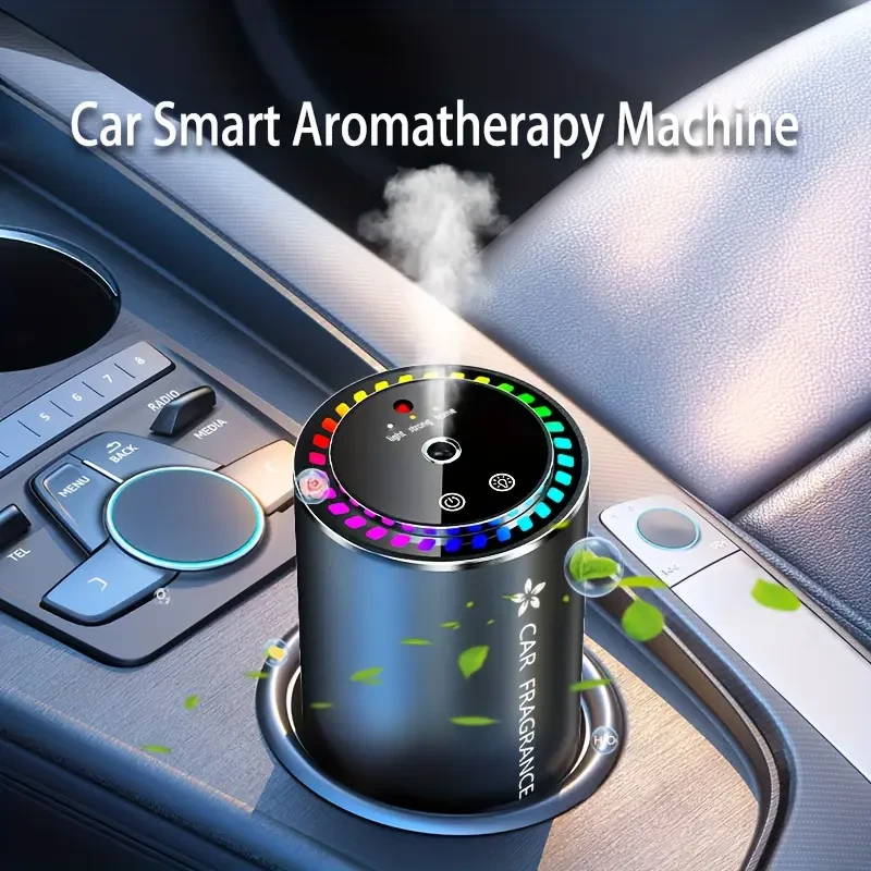 Difusor de aromaterapia inteligente para coche, sensor táctil con 3 modos, colores ajustables, incluye 50 ml de aceite aromático, material de policarbonato duradero para varios modelos de vehículos.
