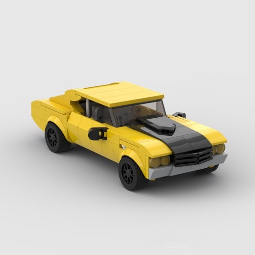 Traje de juguete con bloques de construcción de coches retro