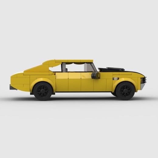 Traje de juguete con bloques de construcción de coches retro