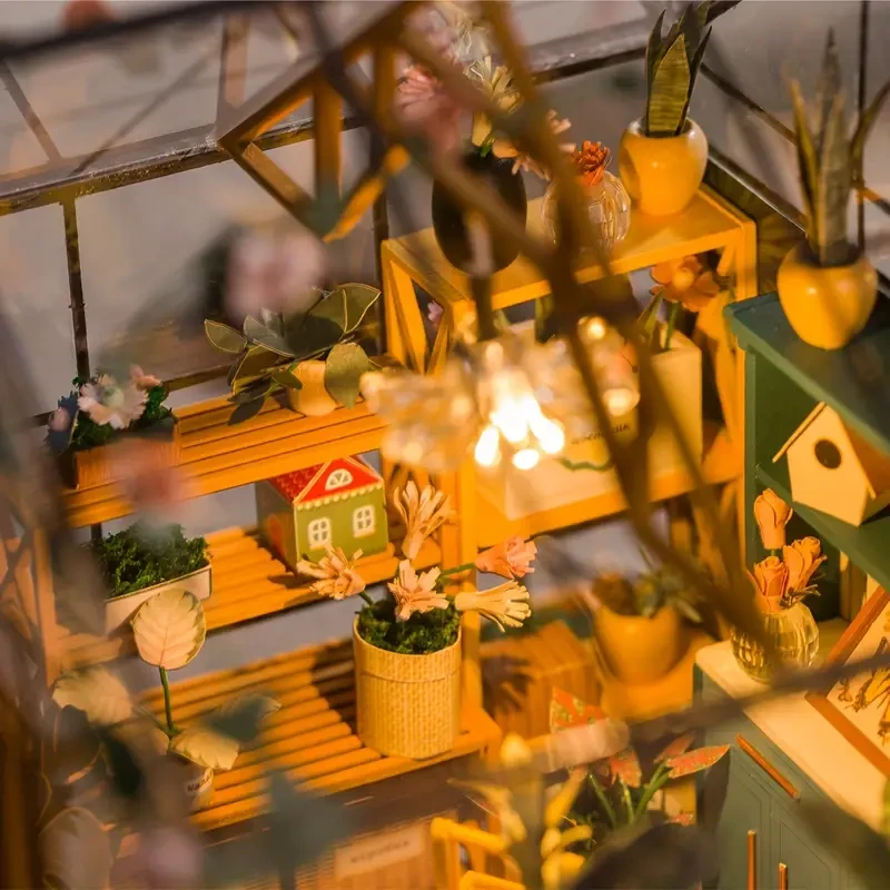 Kit de casa de muñecas de madera con rompecabezas 3D
