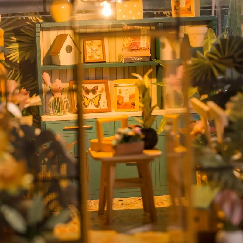 Kit de casa de muñecas de madera con rompecabezas 3D