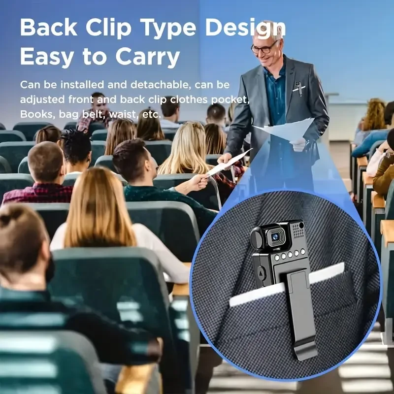 Cámara portátil compacta L9 1080P: grabadora de bolsillo con lente giratoria de 180°