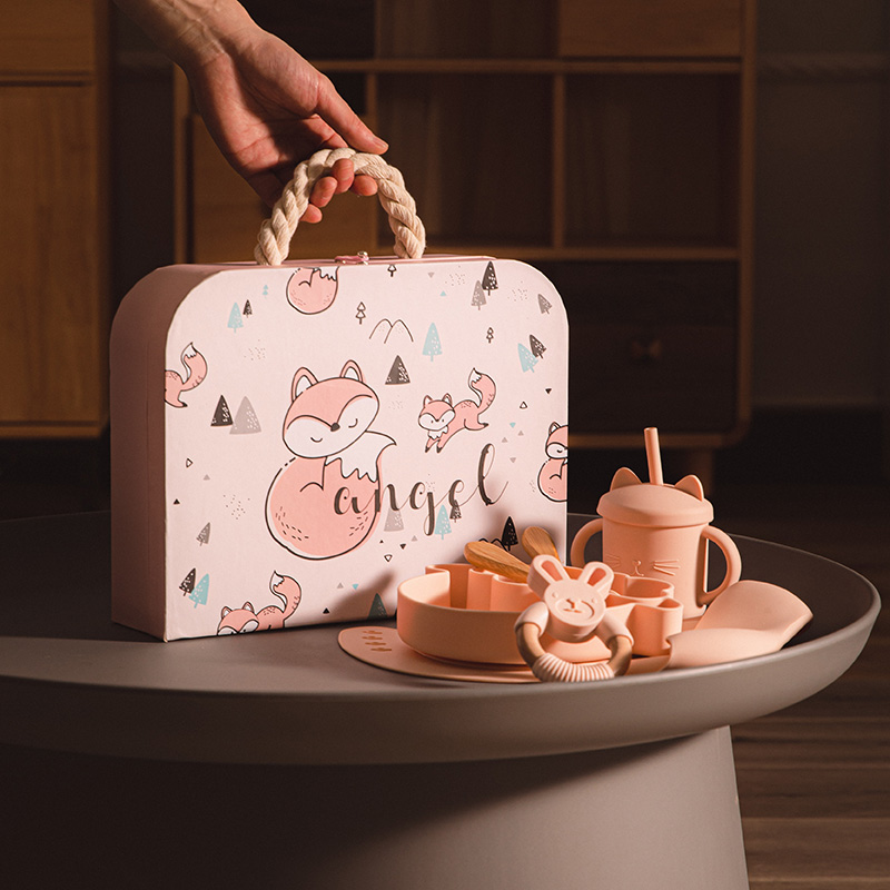 Juego de vajilla de silicona para bebés y recién nacidos