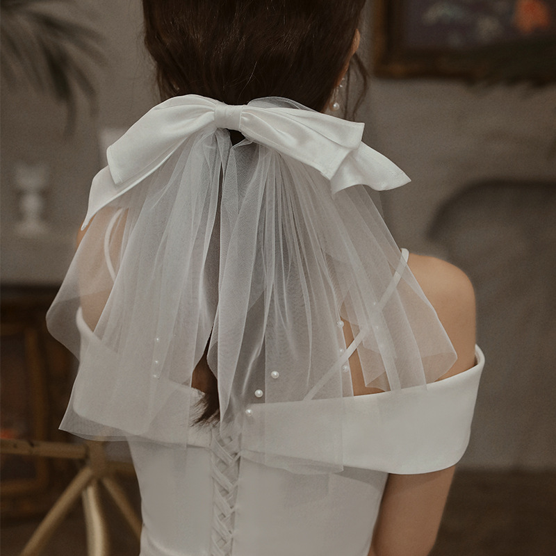 Velo con lazo dulce japonés y coreano para fiestas y bodas