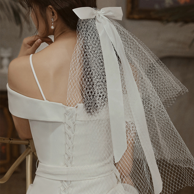 Velo con lazo dulce japonés y coreano para fiestas y bodas
