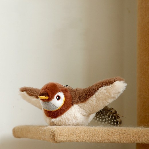 Juguete de peluche para mascotas que hace sonido, pez eléctrico, pájaro alado saltando