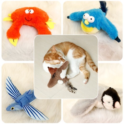Juguete de peluche para mascotas que hace sonido, pez eléctrico, pájaro alado saltando