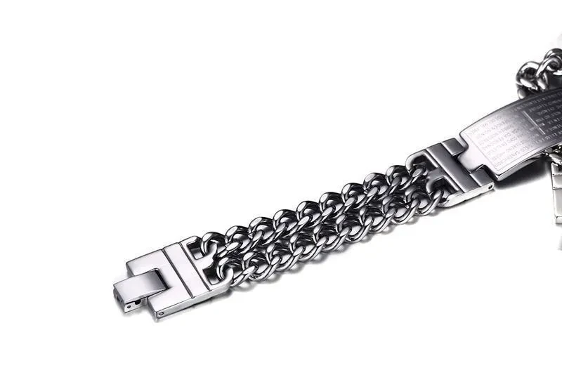 Pulsera de hombre con la cruz de las Escrituras