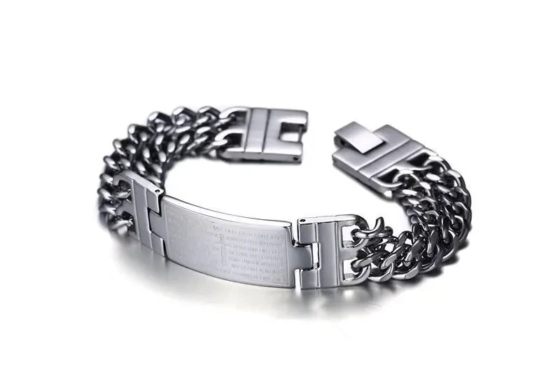 Pulsera de hombre con la cruz de las Escrituras