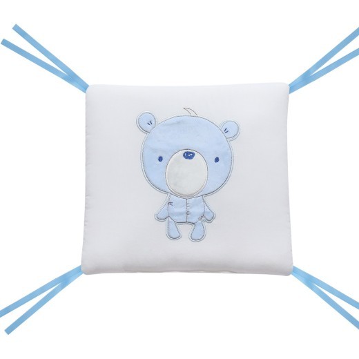 Valla para cama de bebé con diseño de oso BB azul