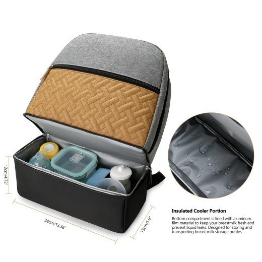 Mochila aislante para viajes de madres e hijos, para comer al aire libre, suplemento alimenticio para bebés y mantener la frescura.