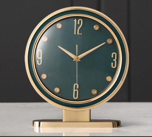 Reloj de escritorio de cuero con diseño creativo para el hogar y la moda