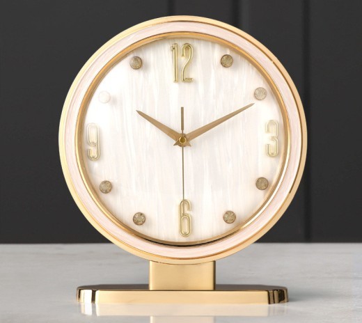 Reloj de escritorio de cuero con diseño creativo para el hogar y la moda