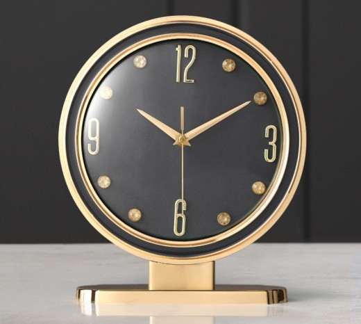 Reloj de escritorio de cuero con diseño creativo para el hogar y la moda