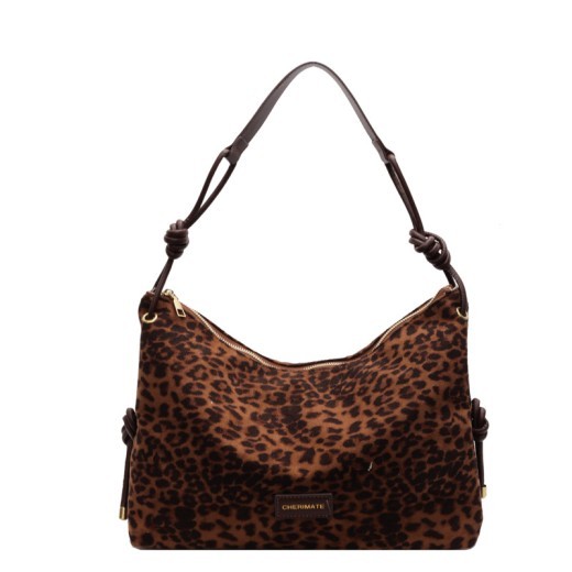 Bolso bandolera con estampado de leopardo para mujer, con diseño de nicho para otoño e invierno, con almohada para las axilas