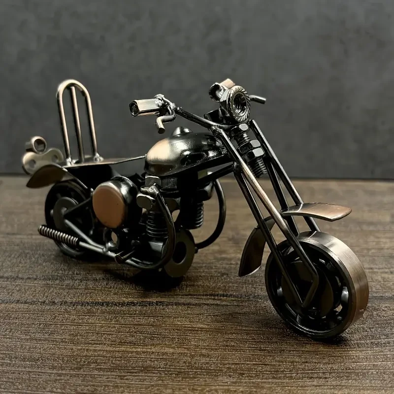 Adorno de modelo de motocicleta de hierro vintage