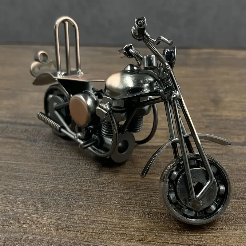 Adorno de modelo de motocicleta de hierro vintage