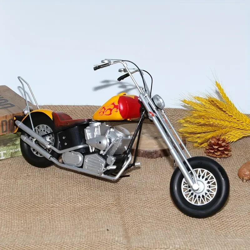 Kit de modelo de motocicleta Iron Chopper, diseño de llama grande de 47,75 cm
