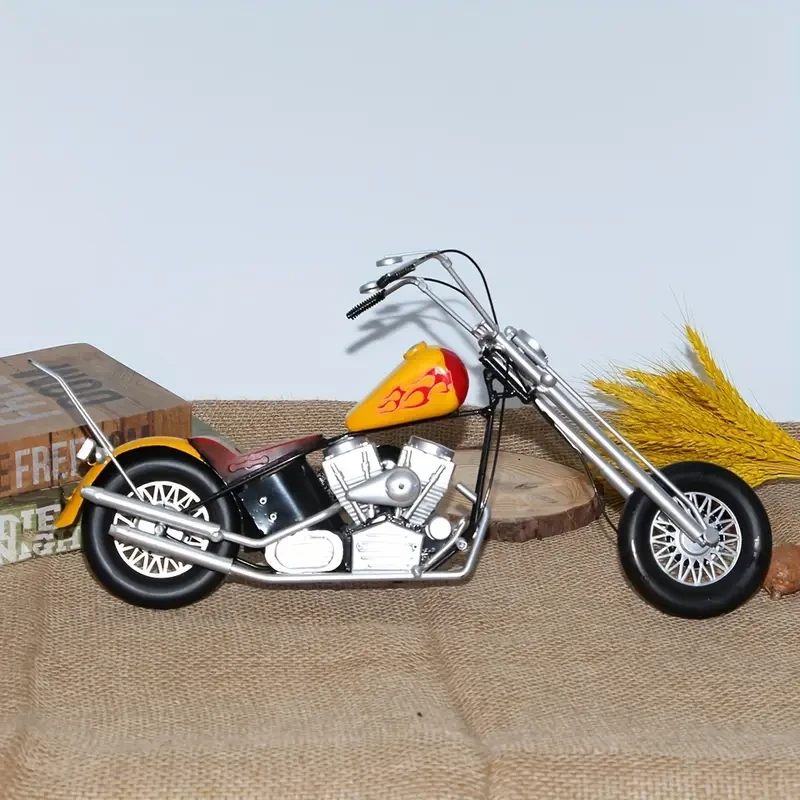 Kit de modelo de motocicleta Iron Chopper, diseño de llama grande de 47,75 cm