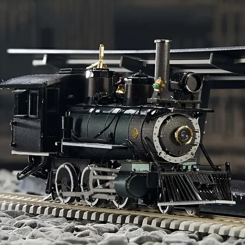 Modelo de rompecabezas 3D DIY, locomotora de vapor verde