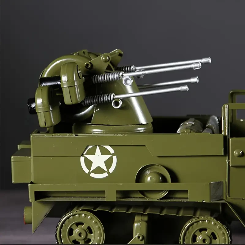 Kit de modelo de vehículo blindado militar vintage fundido a presión, coleccionable de hierro hecho a mano