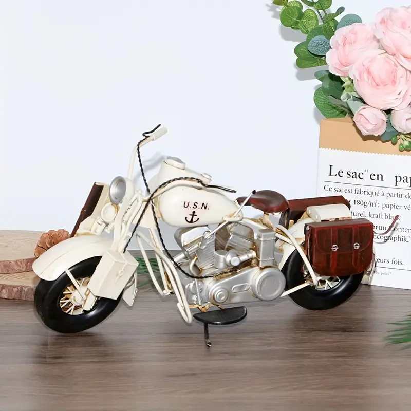 Modelo de motocicleta vintage de la Marina Americana - 33,78 cm