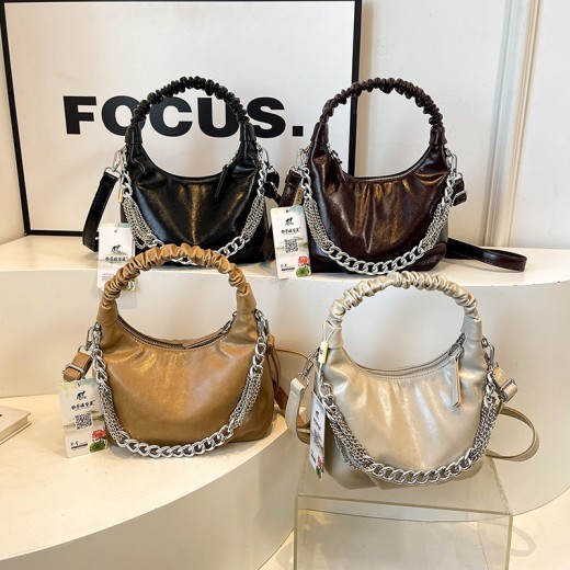 Bolso bandolera plisado de moda para mujer