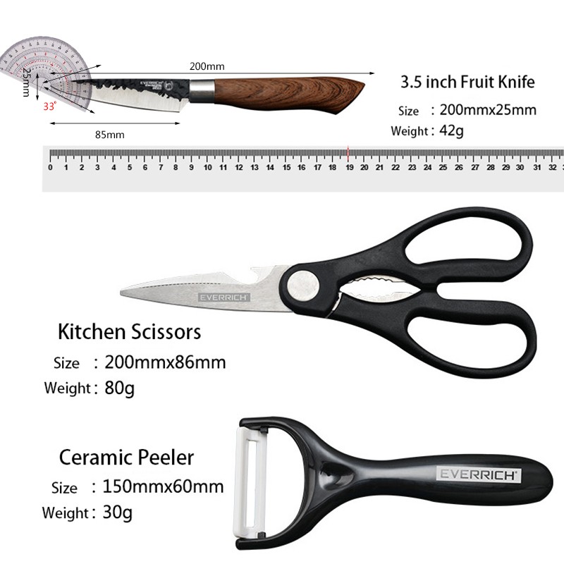 Juego de cuchillos de cocina de acero inoxidable