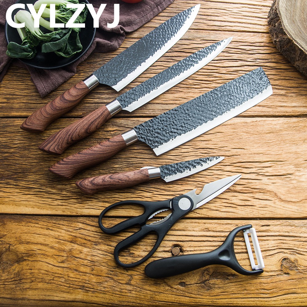 Juego de cuchillos de cocina de acero inoxidable