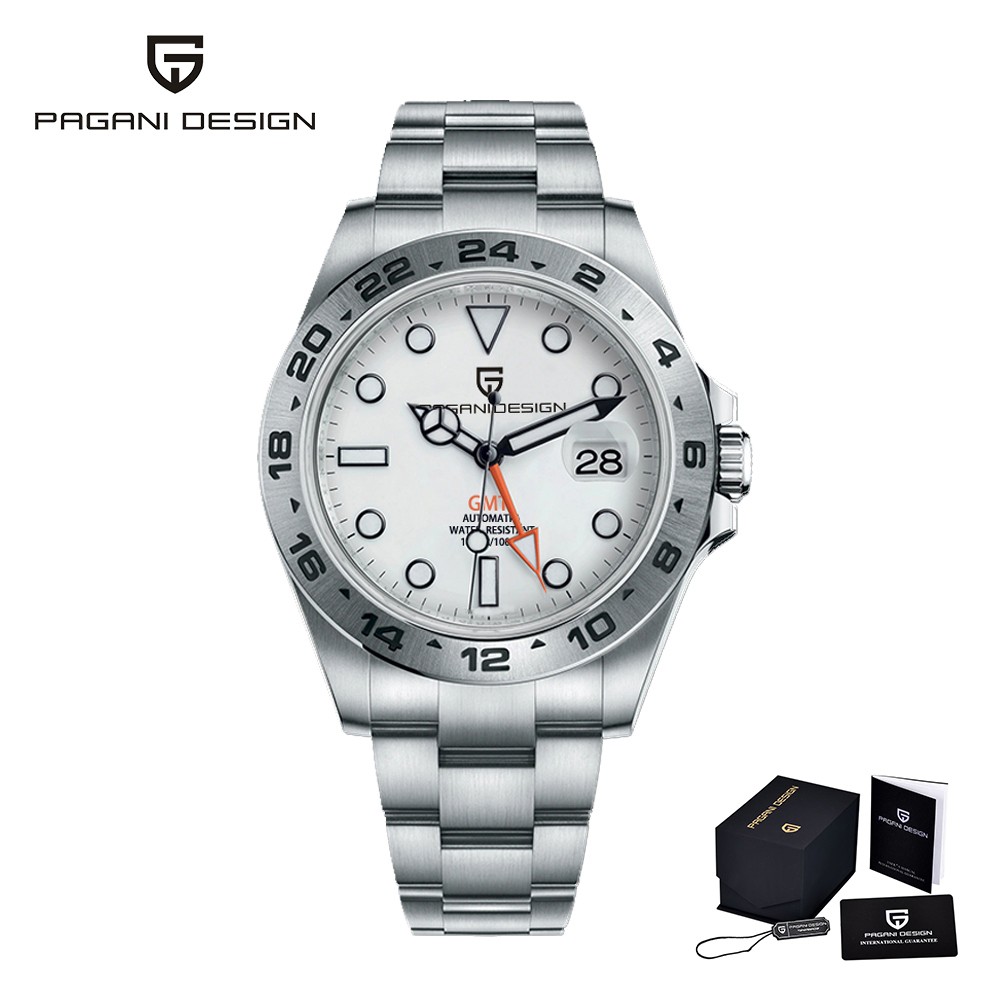 Reloj mecánico automático GMT para hombre de diseño PAGANI