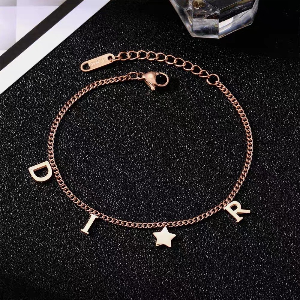 Pulsera con colgante de estrella y letra de nueva moda de Corea