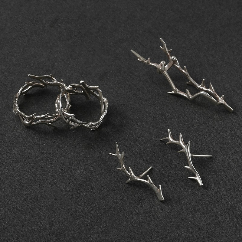Anillos de ramas y espinas estilo vintage Ins