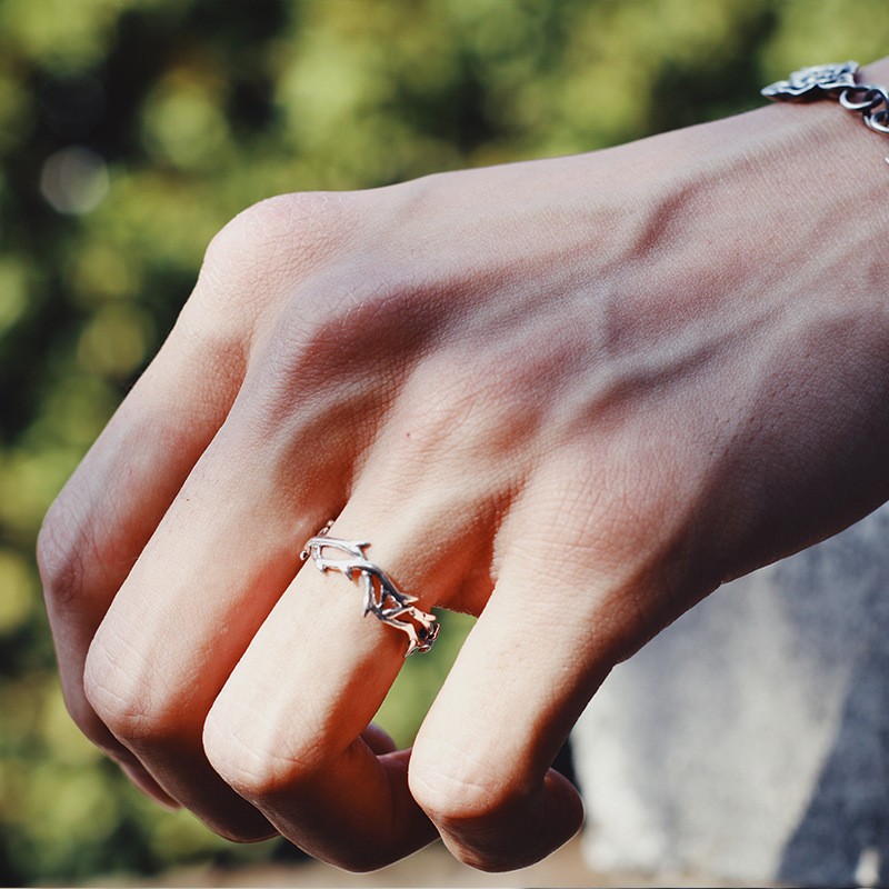 Anillos de ramas y espinas estilo vintage Ins