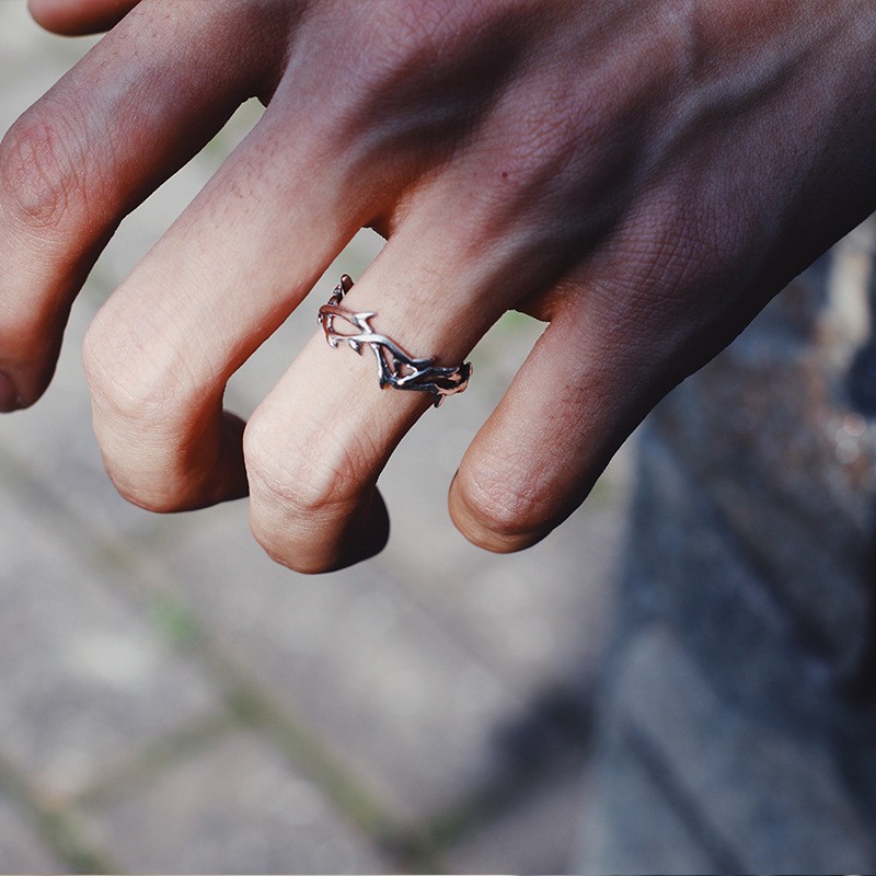 Anillos de ramas y espinas estilo vintage Ins