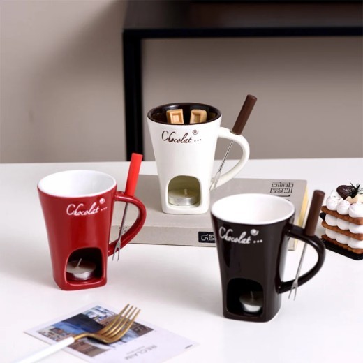Juego de tazas para fondue, miniollas personales para fondue, kit para hacer fondue de chocolate, queso, helado, taza individual para derretir mantequilla, calentador pequeño, utensilios de cocina