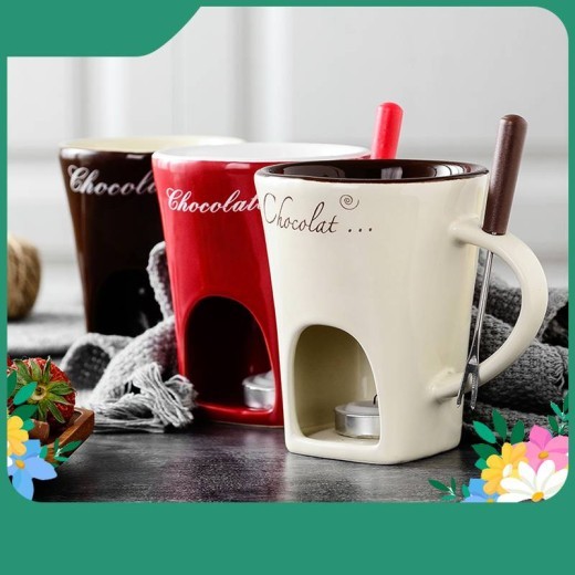 Juego de tazas para fondue, miniollas personales para fondue, kit para hacer fondue de chocolate, queso, helado, taza individual para derretir mantequilla, calentador pequeño, utensilios de cocina