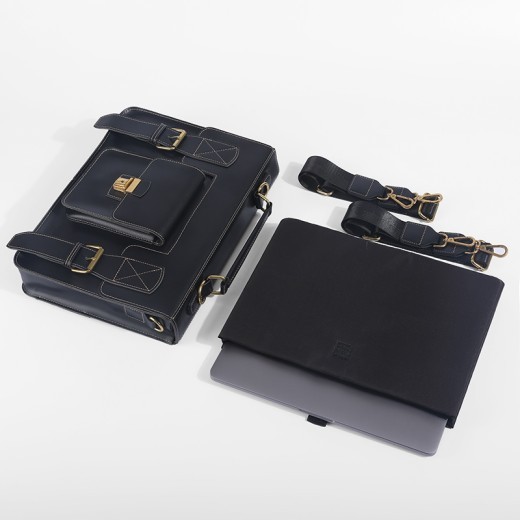 Bolso retro portátil de un solo hombro para computadora portátil