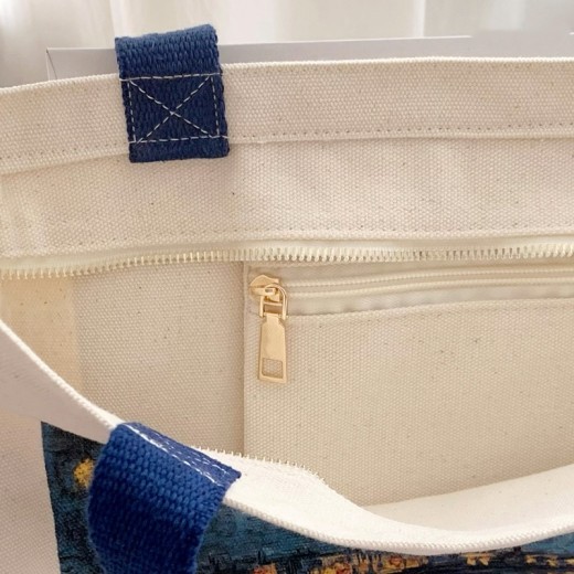 Bolsa de lona con cremallera "Cielo estrellado en el río Rhona" del Museo Van Gogh