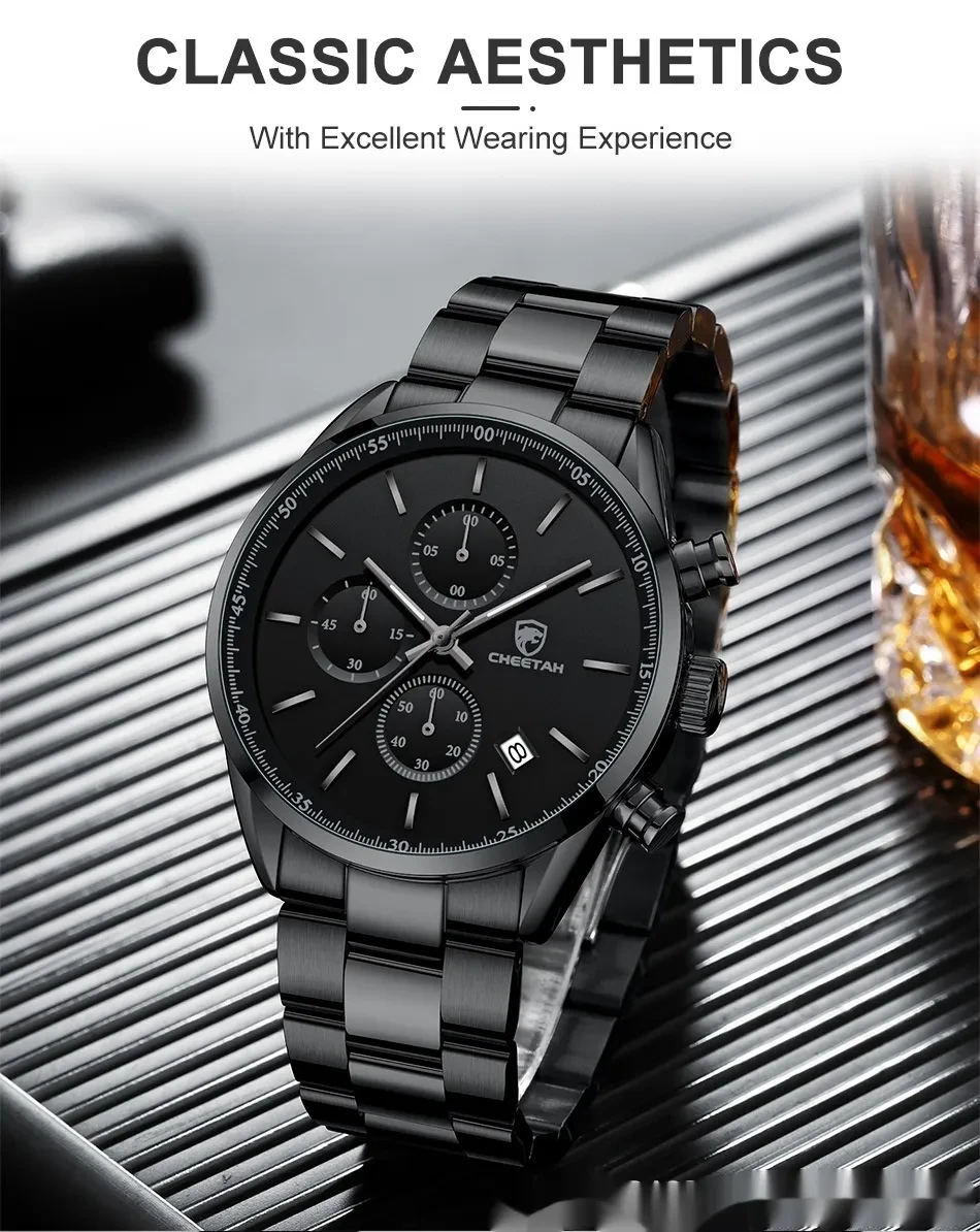 Reloj de cuarzo multifuncional para hombre, resistente al agua y de negocios.
